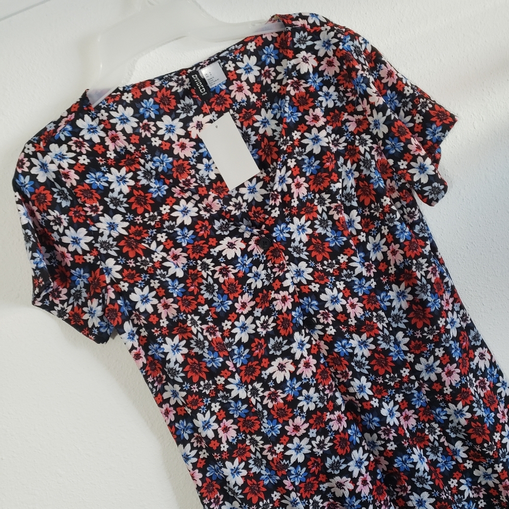 H&M Floral Women's Divided Dress Size Small NWT
